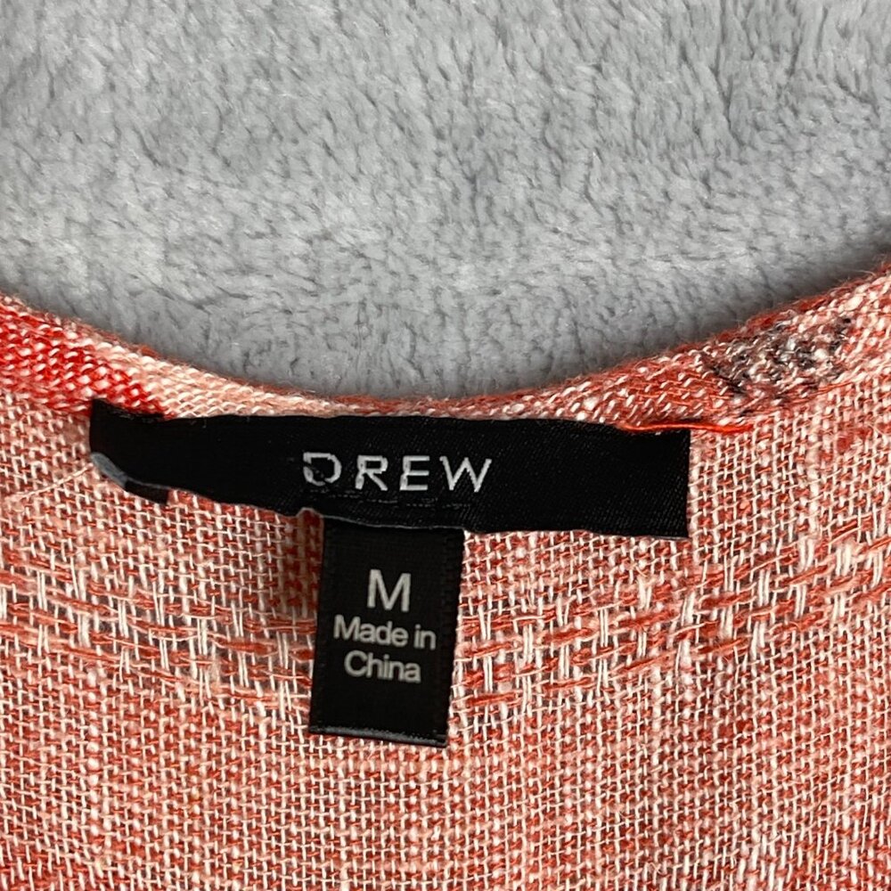 Anthropologie Drew Morgan Linen Tie Dress Womens M‎ Pink Multi Faux Sarong - Picture 3 of 9